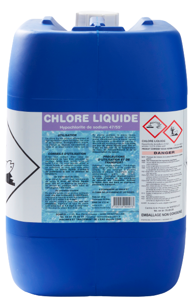 Chlore liquide professionnel 36° - Bidon de 20L - Medisel